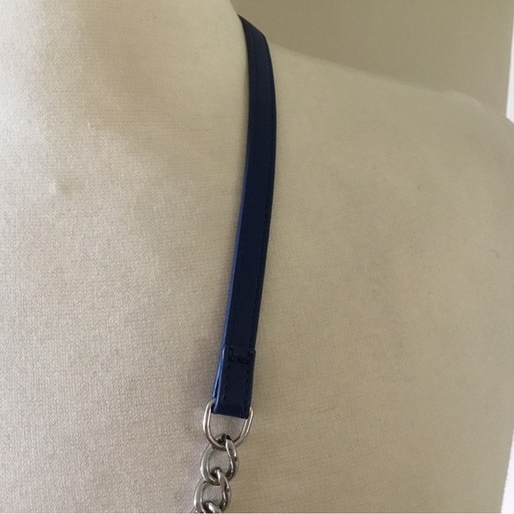 Rebecca Minkoff Blue Leather Fringe Case Mate Convertible Crossbody Bag Clutch - Picture 7 of 16